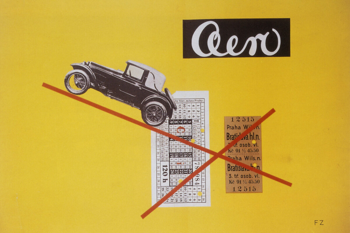 Reklamní plakát Aero s automobilem